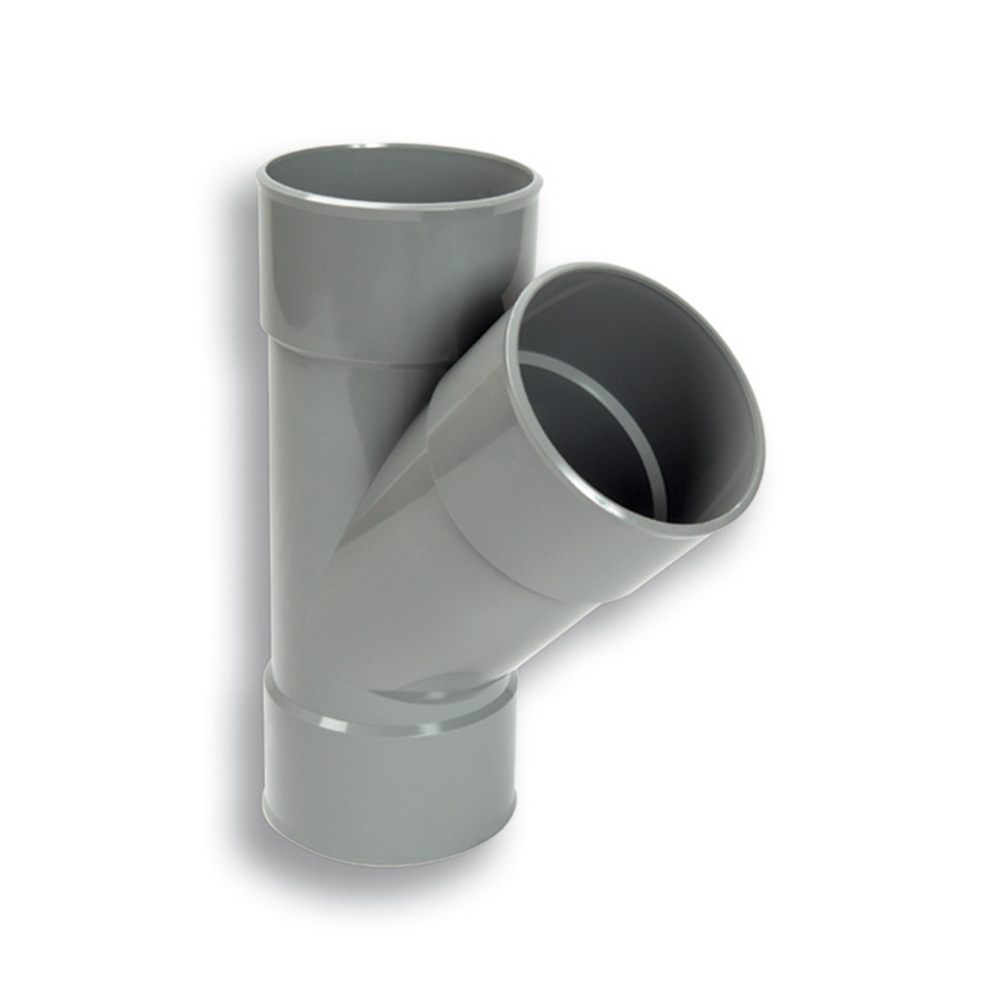 Derivazione in PVC grigio, conformi alla norma EN 1329